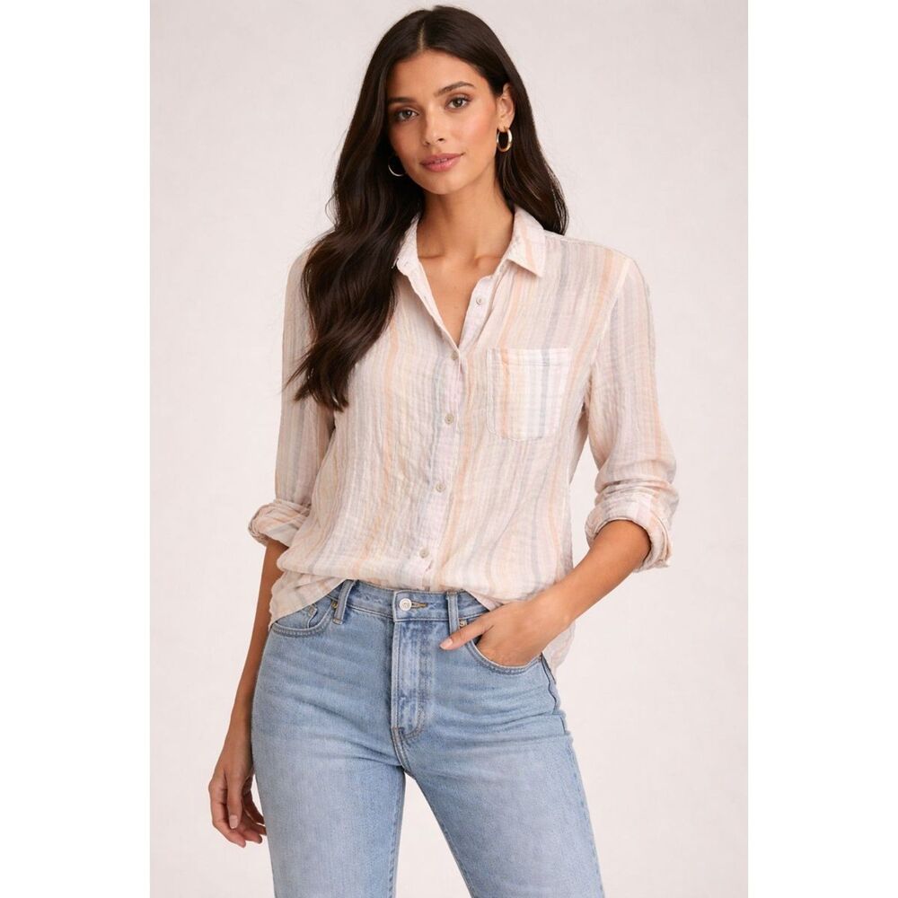 RAILS Ellis Striped Button Down Aurora Stripe Lar… - image 1